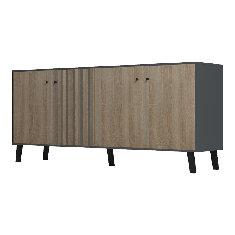 Μπουφές Tuscany pakoworld sonoma-ανθρακί 180x40x78.6εκ 4