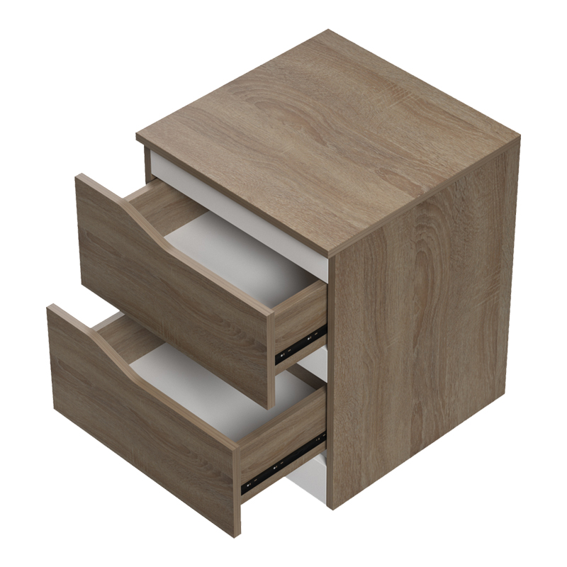 Κομοδίνο Verena pakoworld sonoma-λευκό 40x40x50εκ 2