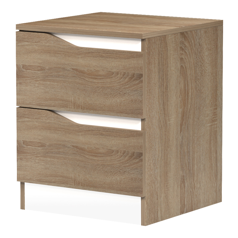 Κομοδίνο Verena pakoworld sonoma-λευκό 40x40x50εκ 4