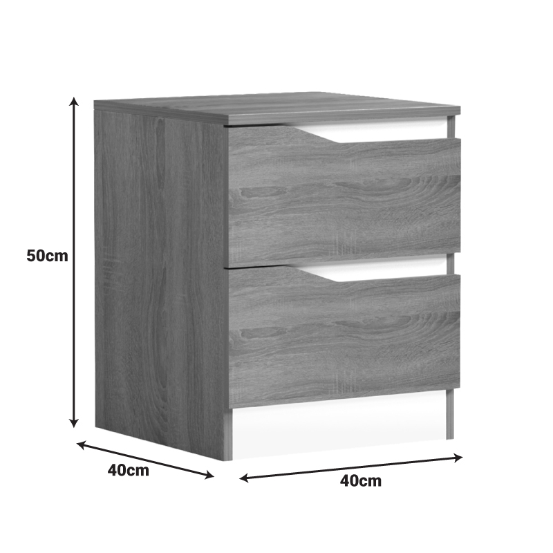 Κομοδίνο Verena pakoworld sonoma-λευκό 40x40x50εκ 6