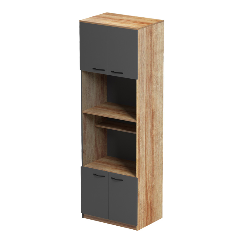 Ντουλάπα κουζίνας Rowan pakoworld σε oak-ανθρακί απόχρωση 60x42x182εκ 3