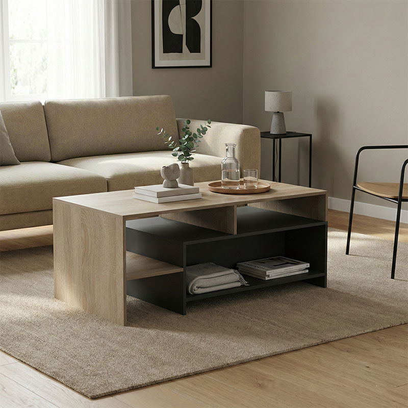 Τραπέζι σαλονιού Consa pakoworld sonoma - ανθρακί 120x60x52.8εκ 1