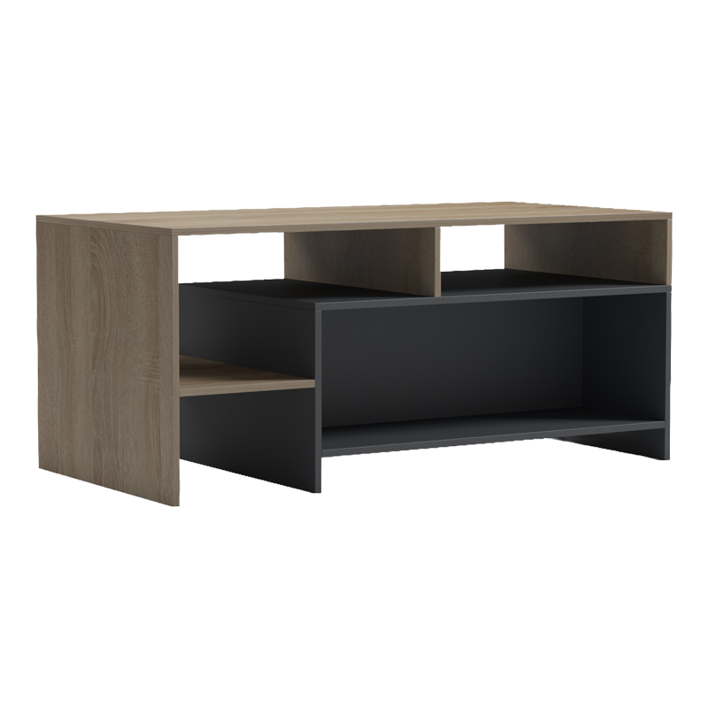 Τραπέζι σαλονιού Consa pakoworld sonoma - ανθρακί 120x60x52.8εκ 2