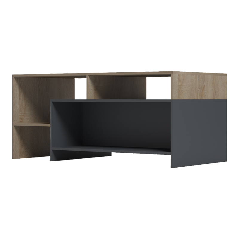 Τραπέζι σαλονιού Consa pakoworld sonoma - ανθρακί 120x60x52.8εκ 4