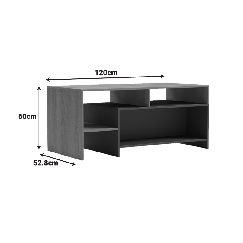 Τραπέζι σαλονιού Consa pakoworld sonoma - ανθρακί 120x60x52.8εκ 7