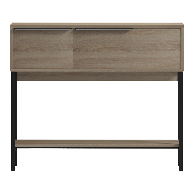 Κονσόλα Nordic pakoworld σε sonoma-μαύρη απόχρωση 90x29,5x76εκ 6