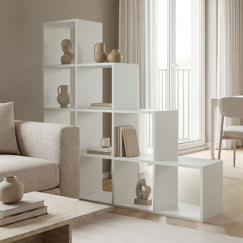 Βιβλιοθήκη Scala pakoworld λευκό 129.5x29x129.5εκ 1