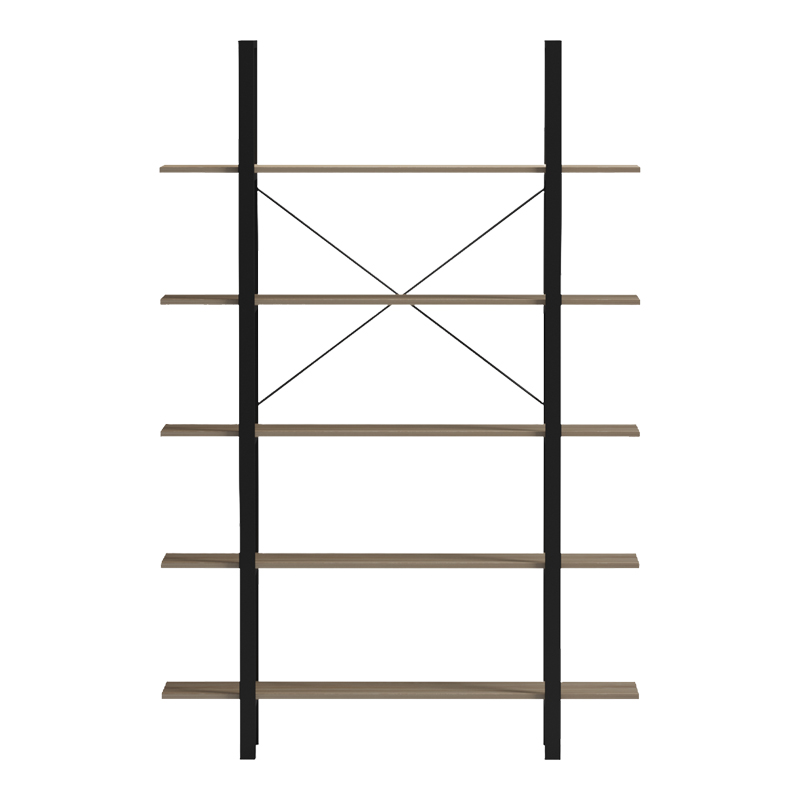 Βιβλιοθήκη-Ραφιέρα Loftie pakoworld sonoma-μαύρο μέταλλο 126x28x165εκ 3