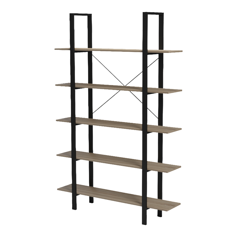 Βιβλιοθήκη-Ραφιέρα Loftie pakoworld sonoma-μαύρο μέταλλο 126x28x165εκ 4