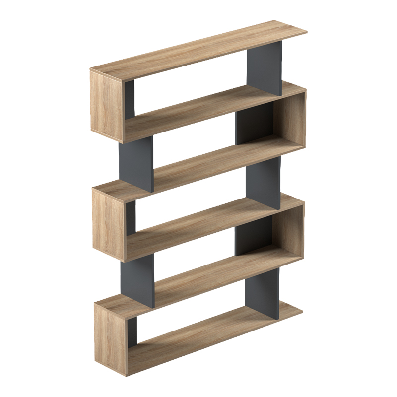 Βιβλιοθήκη Tetri pakoworld sonoma-ανθρακί 121.8x25.4x158.8εκ 5