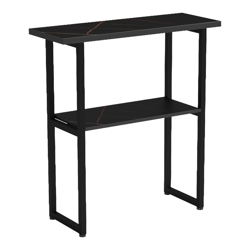 Κονσόλα Solain pakoworld μαύρο εφε μαρμάρου-μαύρο μέταλλο 79x29x85εκ 2