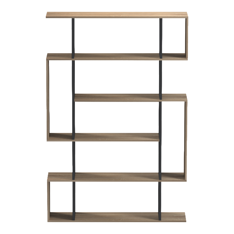 Βιβλιοθήκη Mito pakoworld sonoma-ανθρακί 108.5x25x161εκ 3