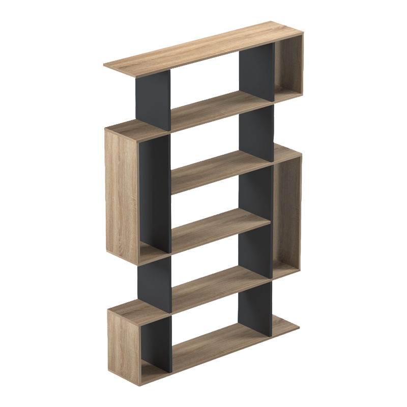 Βιβλιοθήκη Mito pakoworld sonoma-ανθρακί 108.5x25x161εκ 5