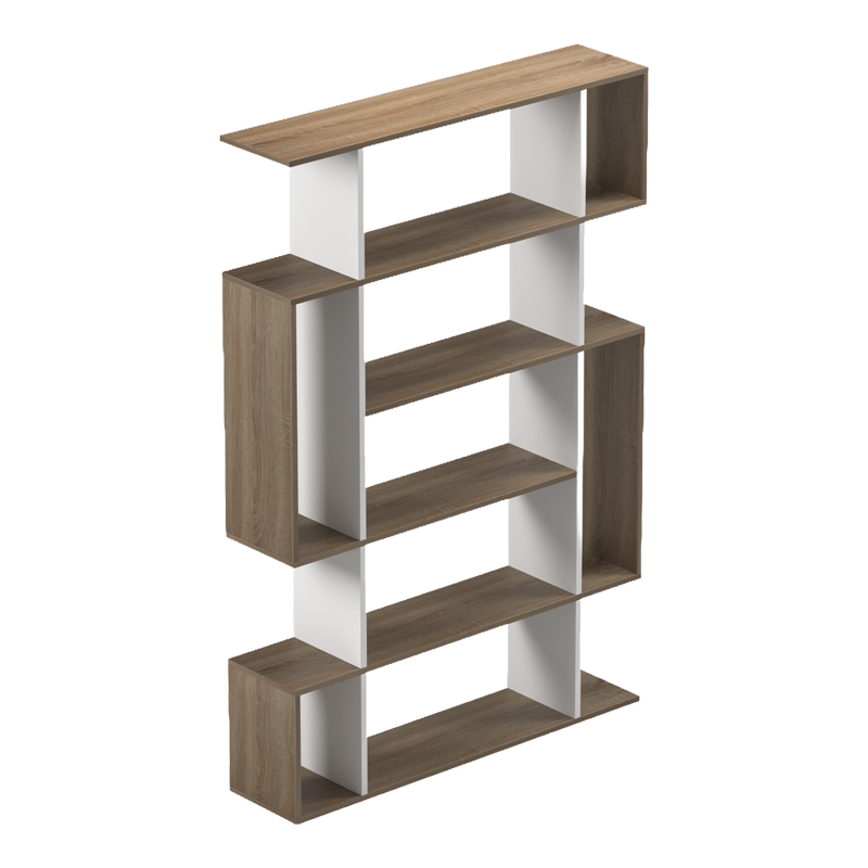 Βιβλιοθήκη Mito pakoworld sonoma - λευκό 108.5x25x161εκ 5