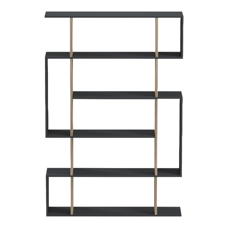 Βιβλιοθήκη Mito pakoworld ανθρακί - sonoma 108.5x25x161εκ 3