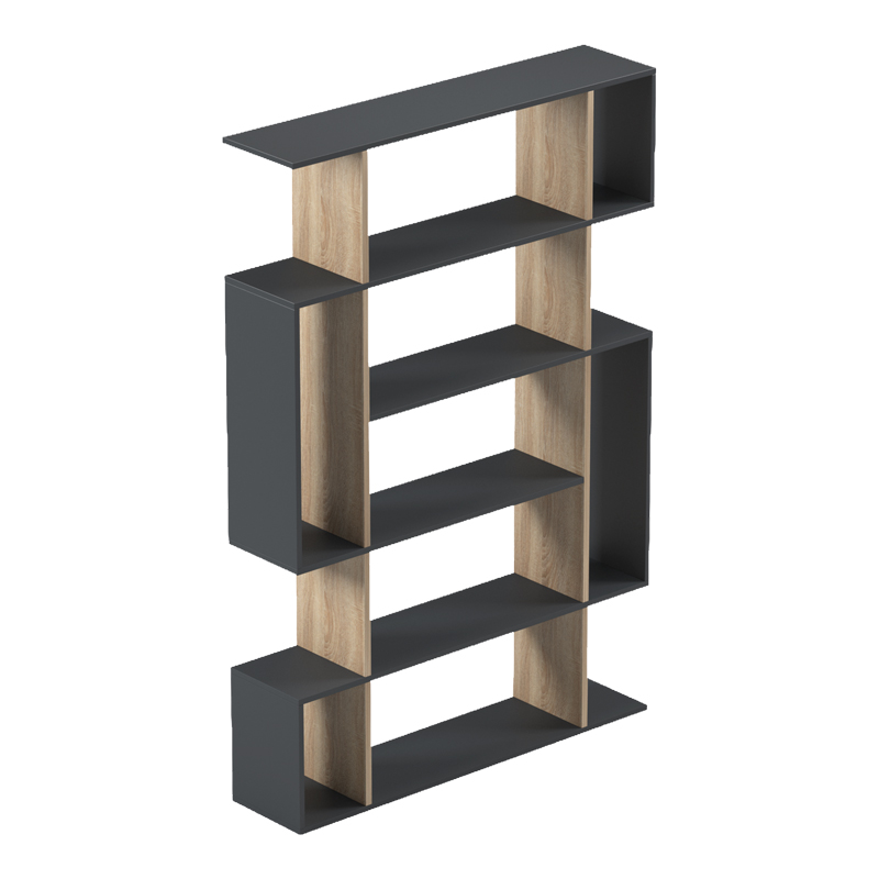 Βιβλιοθήκη Mito pakoworld ανθρακί - sonoma 108.5x25x161εκ 5