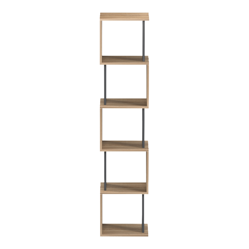 Βιβλιοθήκη Cubik pakoworld sonoma- ανθρακί 35x30x161εκ 3