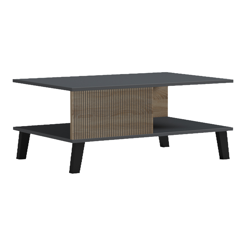 Τραπεζάκι σαλονιού Tuscany pakoworld sonoma-ανθρακί 83x54x34εκ 2