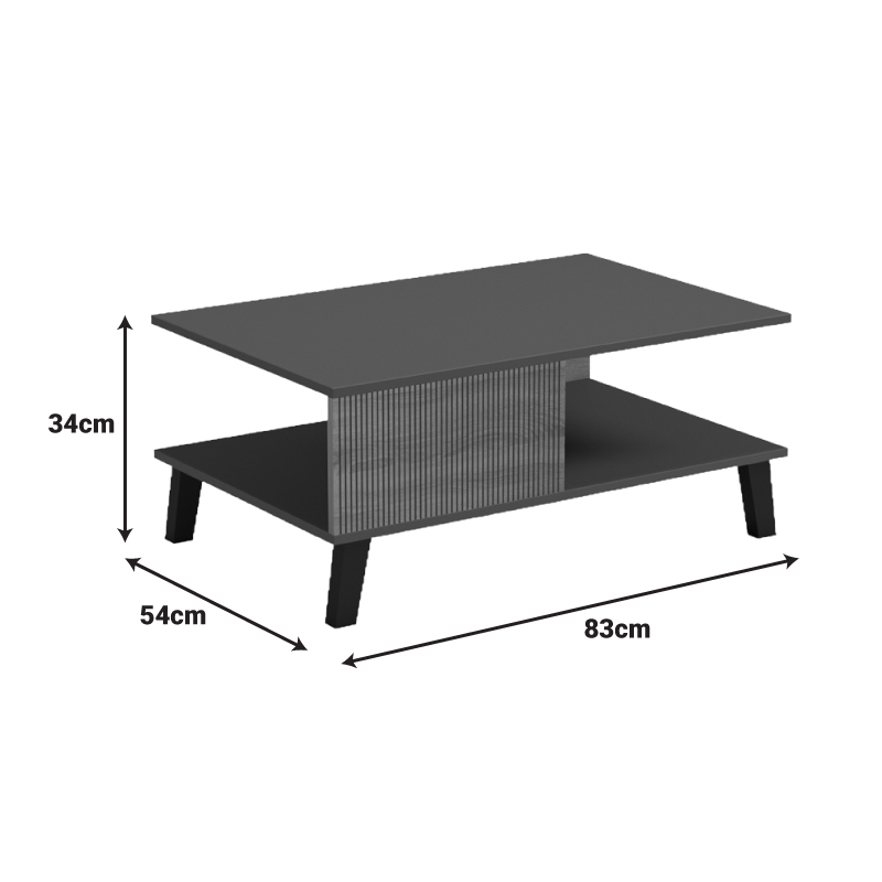 Τραπεζάκι σαλονιού Tuscany pakoworld sonoma-ανθρακί 83x54x34εκ 7