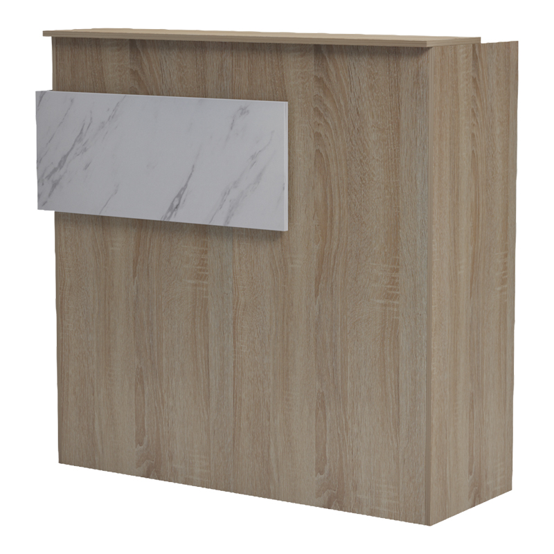 Γραφείο reception Optima pakoworld με led sonoma-λευκή όψη μαρμάρου 110x40x110εκ 5