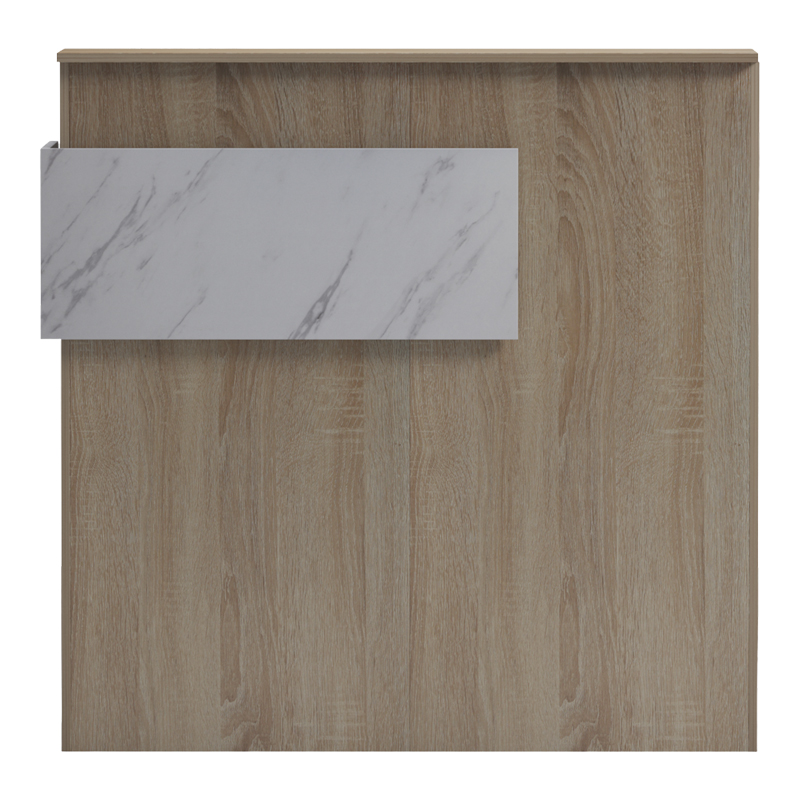 Γραφείο reception Optima pakoworld με led sonoma-λευκή όψη μαρμάρου 110x40x110εκ 6