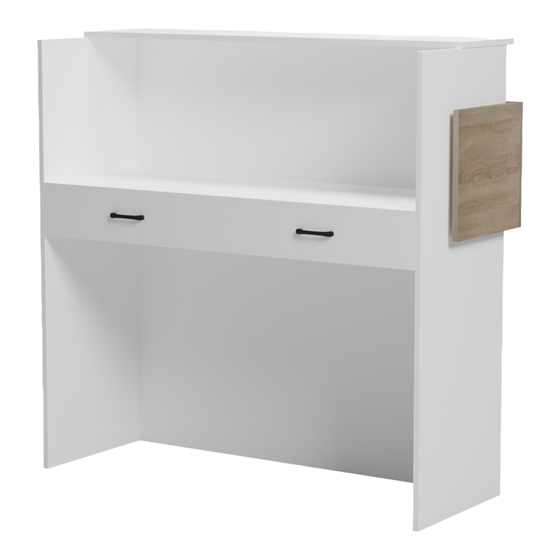 Γραφείο reception Optima pakoworld με led λευκό-sonoma 110x40x110εκ 4