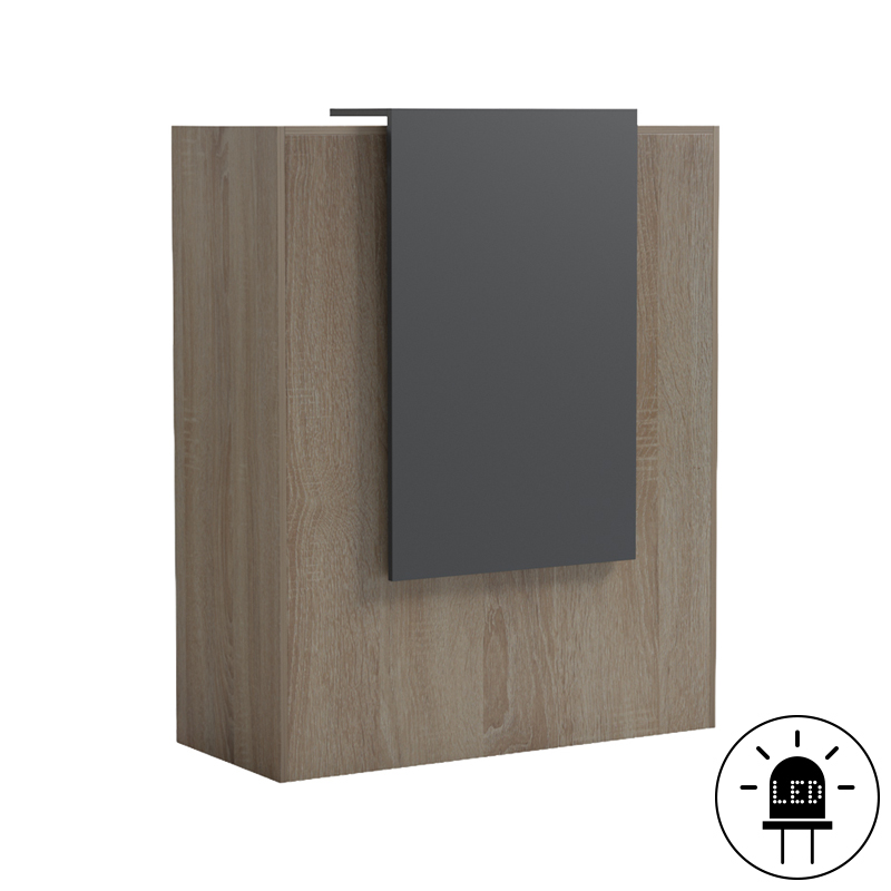 Γραφείο reception Zowel pakoworld με led sonoma-ανθρακί 90x40x110εκ 2