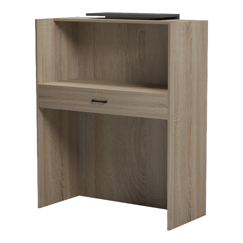 Γραφείο reception Zowel pakoworld με led sonoma-ανθρακί 90x40x110εκ 4