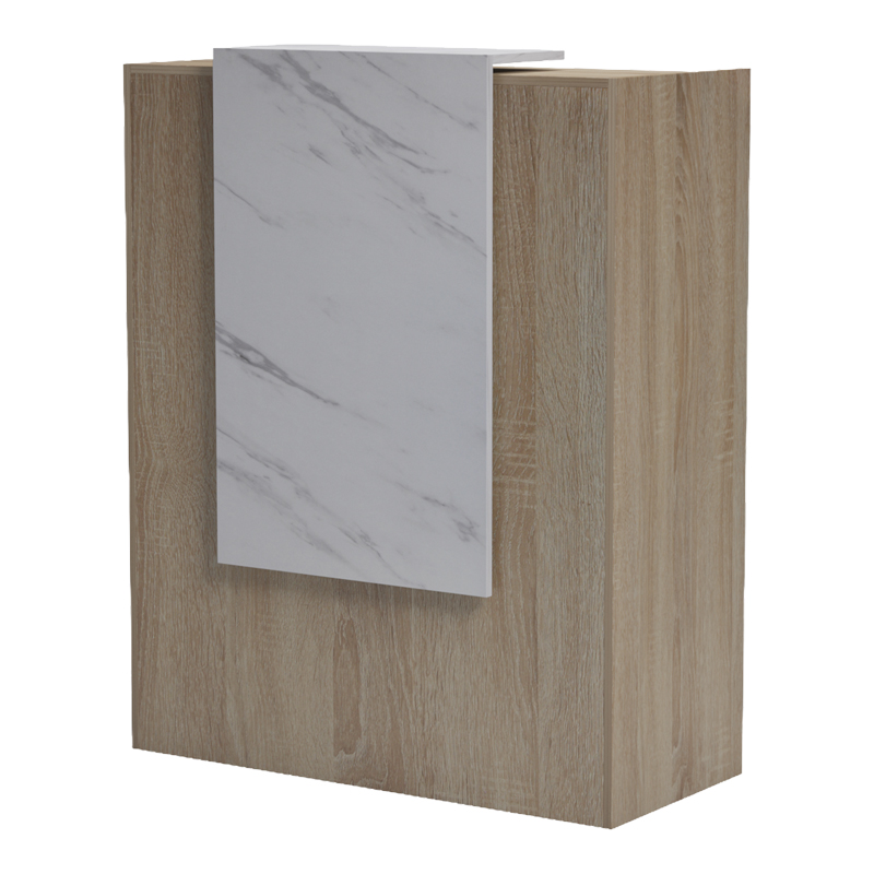 Γραφείο reception Zowel pakoworld με led sonoma-λευκή όψη μαρμάρου 90x40x110εκ 5