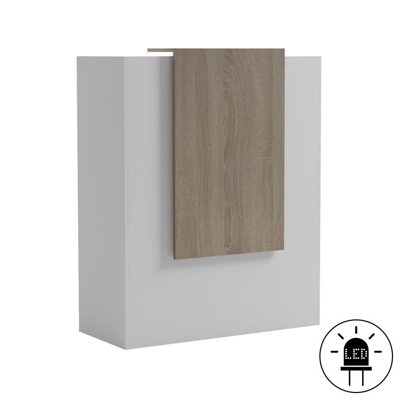 Γραφείο reception Zowel pakoworld με led λευκό - sonoma 90x40x110εκ 2