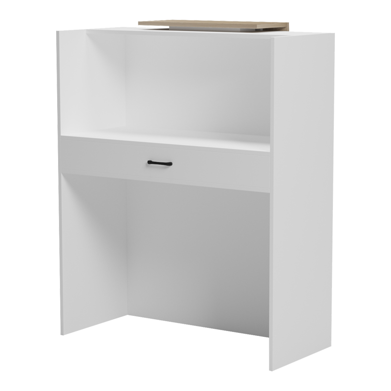 Γραφείο reception Zowel pakoworld με led λευκό - sonoma 90x40x110εκ 3