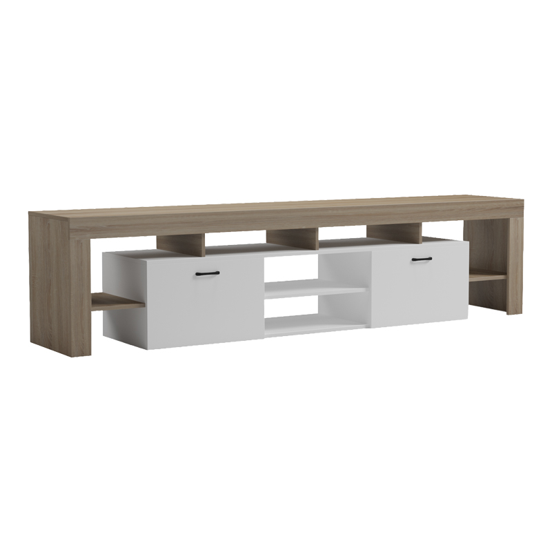 Έπιπλο τηλεόρασης Liner pakoworld sonoma-λευκό 210x40x50εκ 3