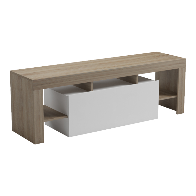 Έπιπλο τηλεόρασης Liner pakoworld sonoma-λευκό 150x40x50εκ 5