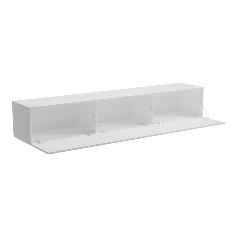 Έπιπλο τηλεόρασης επιτοίχιο με Led Rival pakoworld λευκό 180x35x30εκ 2