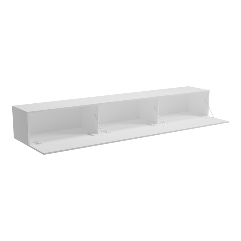 Έπιπλο τηλεόρασης επιτοίχιο με Led Rival pakoworld λευκό 210x35x30εκ 2