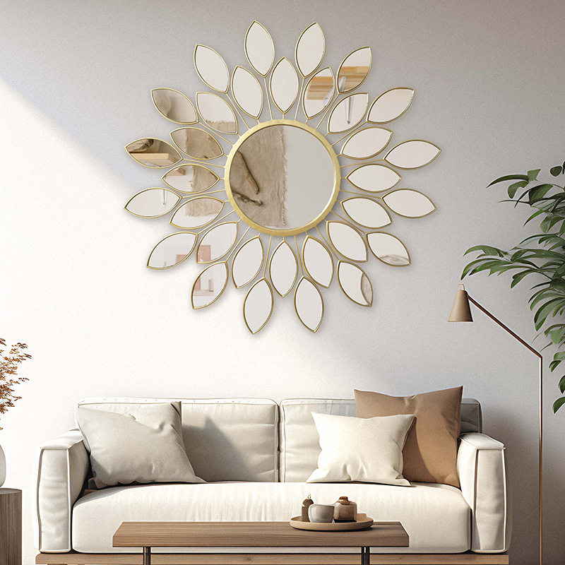Καθρέπτης Flower pakoworld χρυσό 83x2.5x83εκ 2
