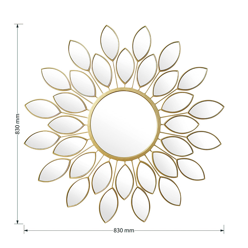 Καθρέπτης Flower pakoworld χρυσό 83x2.5x83εκ 4