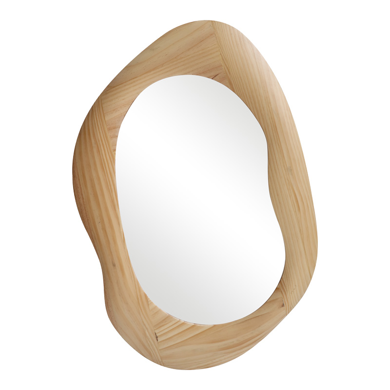 Καθρέπτης οβάλ Enola pakoworld mdf σε φυσική απόχρωση 54x2.5x80εκ 1