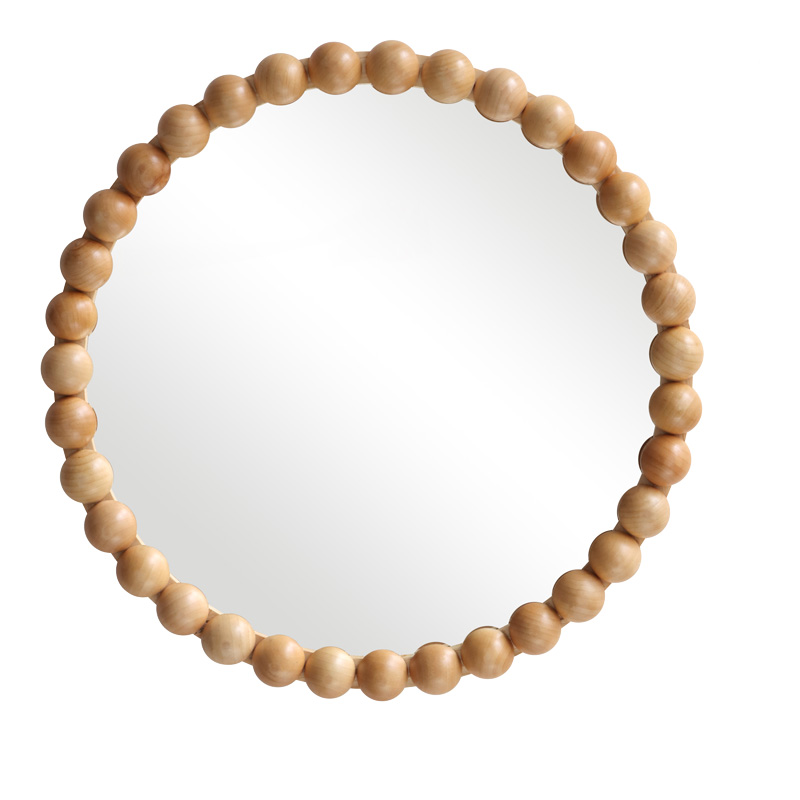 Καθρέπτης Specio pakoworld ξύλο σε φυσική απόχρωση Φ60x4.5εκ 1