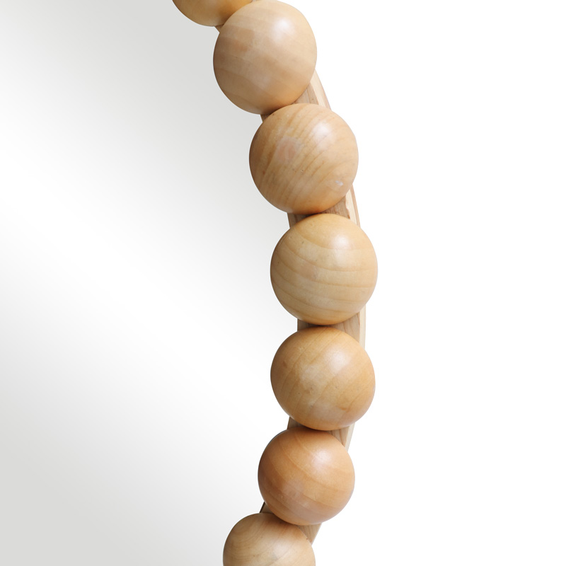 Καθρέπτης Specio pakoworld ξύλο σε φυσική απόχρωση Φ60x4.5εκ 5