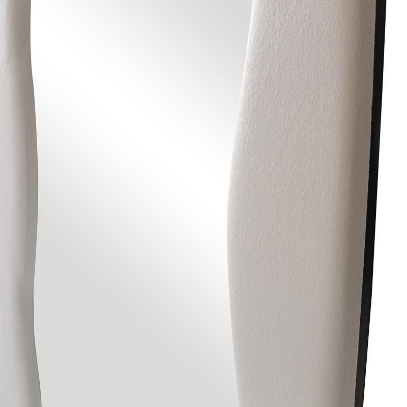 Καθρέπτης δαπέδου Lezour pakoworld βελούδο σε λευκή απόχρωση 50x5x170εκ 5