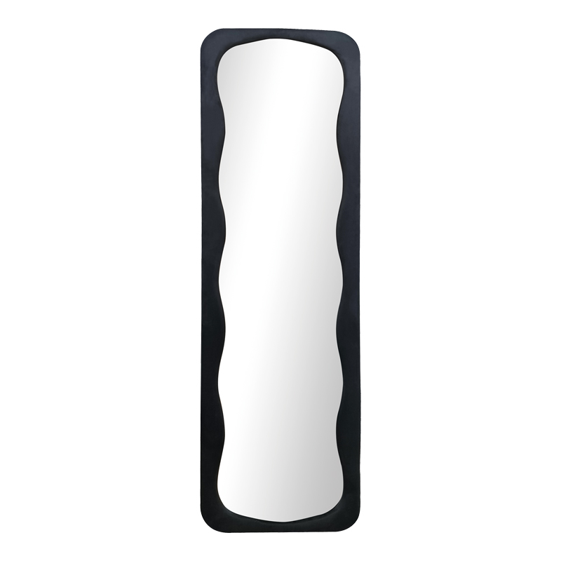 Καθρέπτης δαπέδου Lezour pakoworld βελούδο σε μαύρη απόχρωση 50x5x170εκ 1