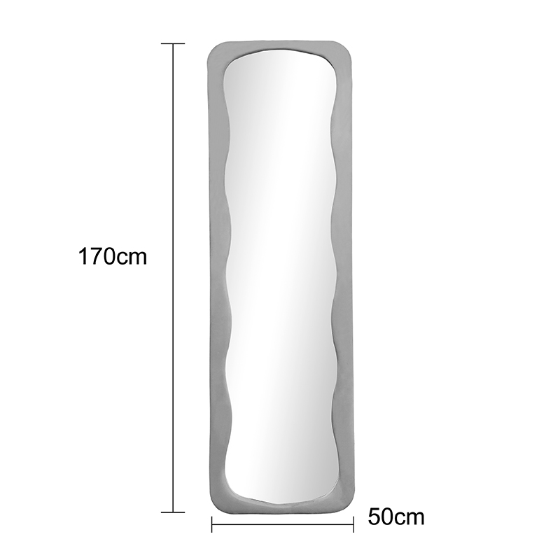 Καθρέπτης δαπέδου Lezour pakoworld βελούδο σε σάπιο μήλο απόχρωση 50x5x170εκ 5