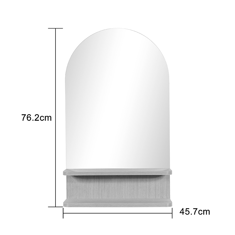 Καθρέπτης με ράφι Mensola pakoworld mdf σε φυσική απόχρωση 45.7x12.7x76.2εκ 5