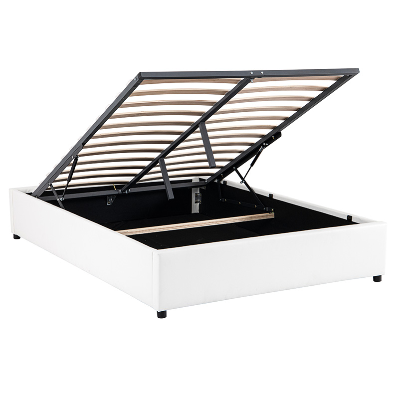 Κρεβάτι Circe pakoworld PU λευκό με αποθηκευτικό χώρο 150x200εκ 3