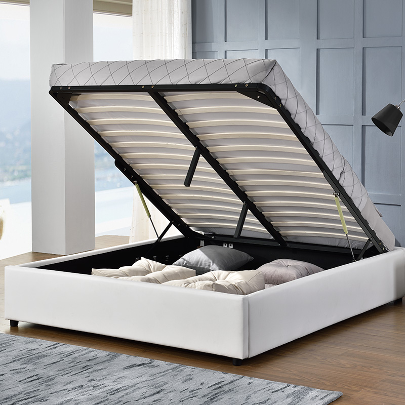 Κρεβάτι Circe pakoworld PU λευκό με αποθηκευτικό χώρο 150x200εκ 5