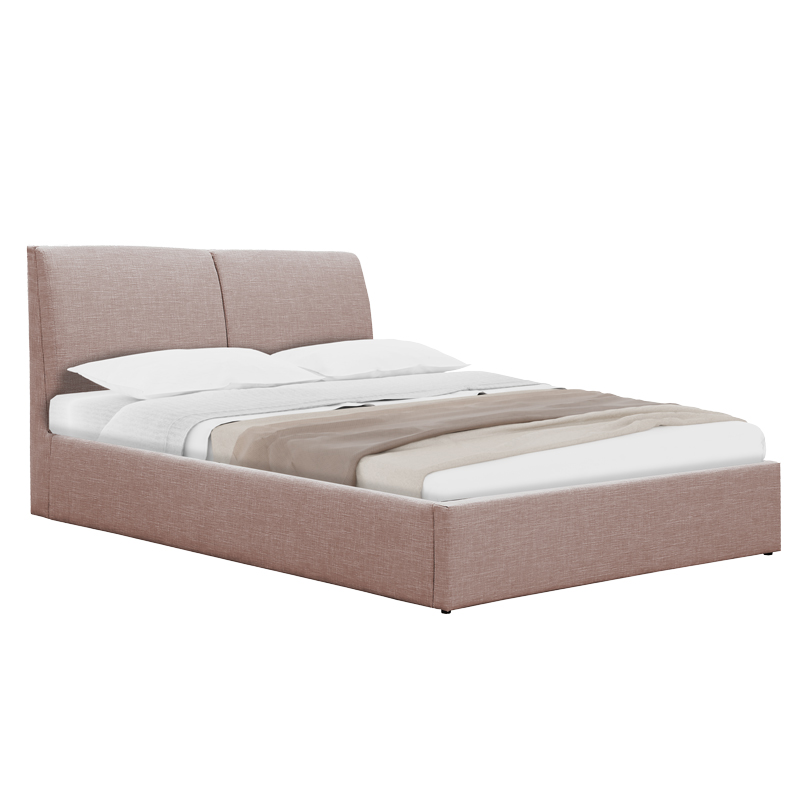 Κρεβάτι Violaine pakoworld ύφασμα μπεζ με αποθηκευτικό χώρο 160x200εκ 1