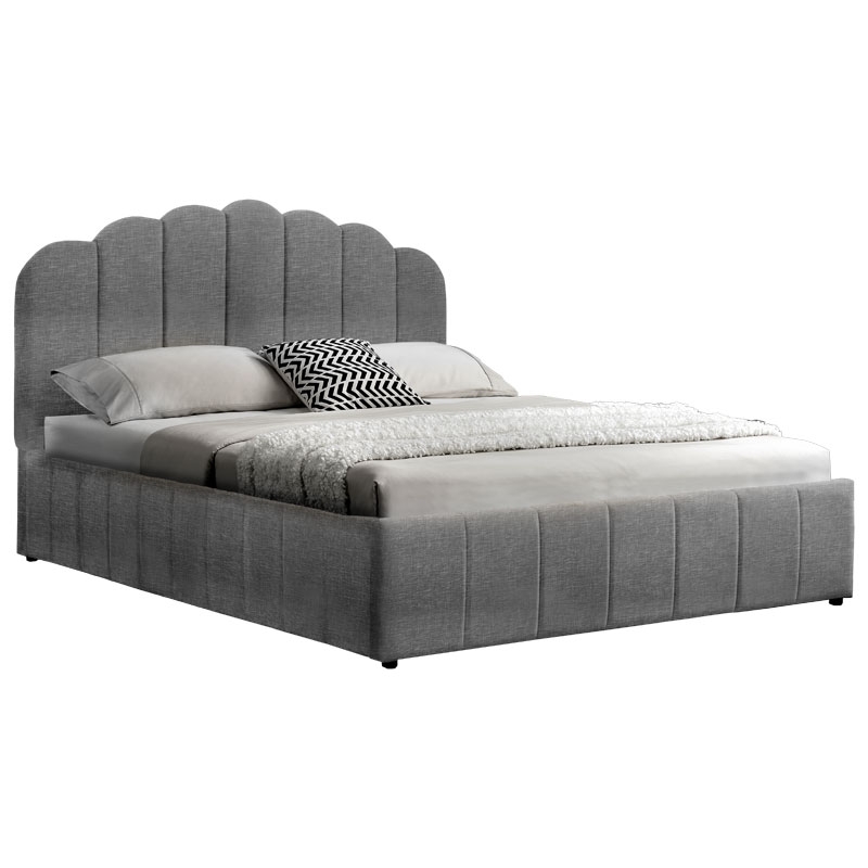 Κρεβάτι διπλό Tatiana pakoworld ύφασμα ανθρακί με αποθηκευτικό χώρο 160x200εκ 1