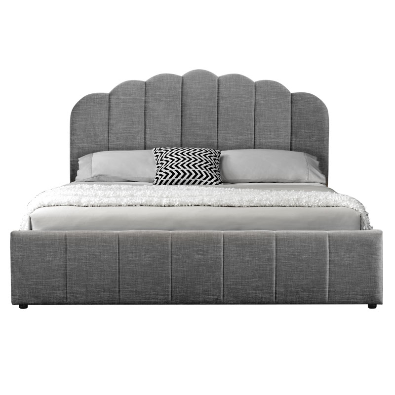 Κρεβάτι διπλό Tatiana pakoworld ύφασμα ανθρακί με αποθηκευτικό χώρο 160x200εκ 3