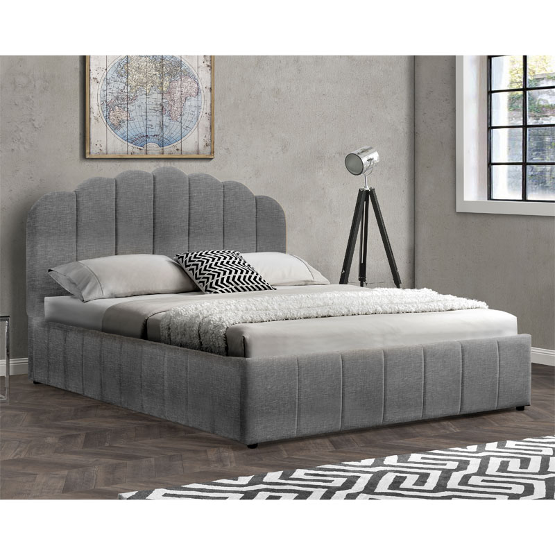 Κρεβάτι διπλό Tatiana pakoworld ύφασμα ανθρακί με αποθηκευτικό χώρο 160x200εκ 4